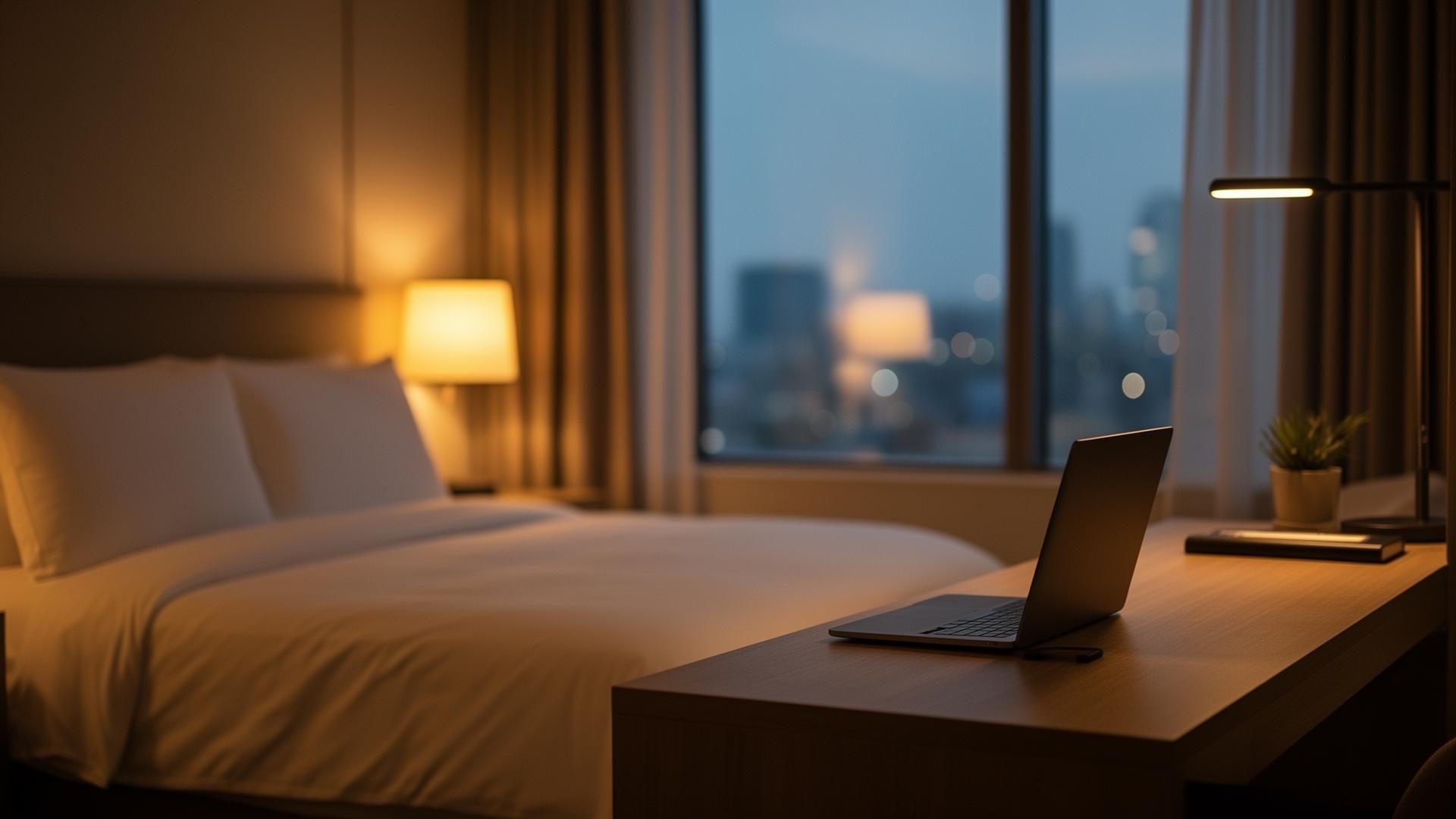 Calm modern room at dusk